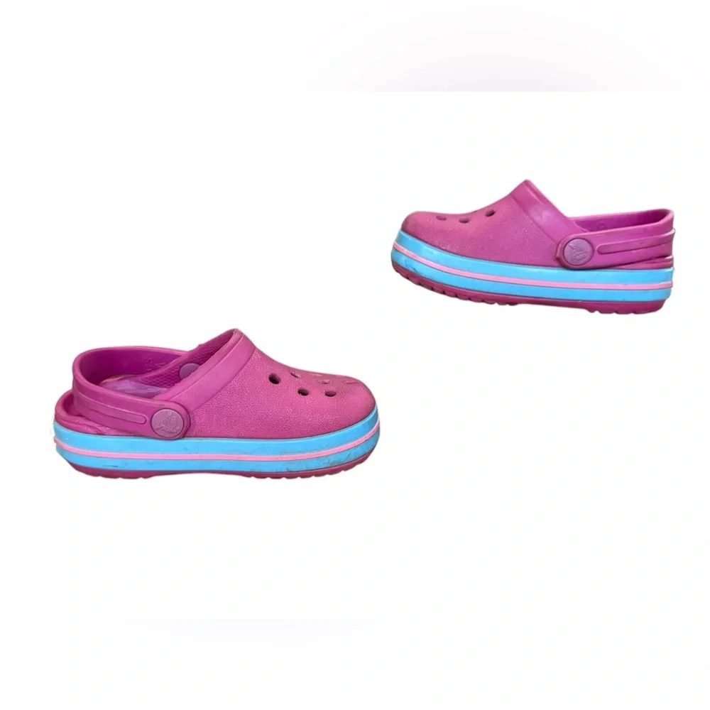 Crocs Crocband Kids Pink and Blue Clogs